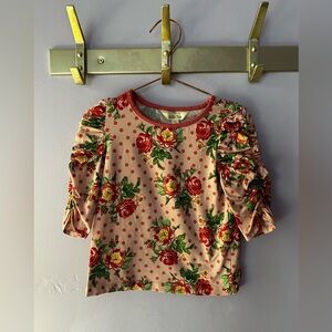 Matilda Jane Pink Polka Dot Floral Top Size 4
